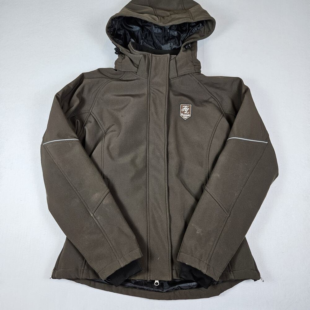 Horze Crescendo Equestrian Moment Coat Women S Brown Padded Jacket Hood Riding